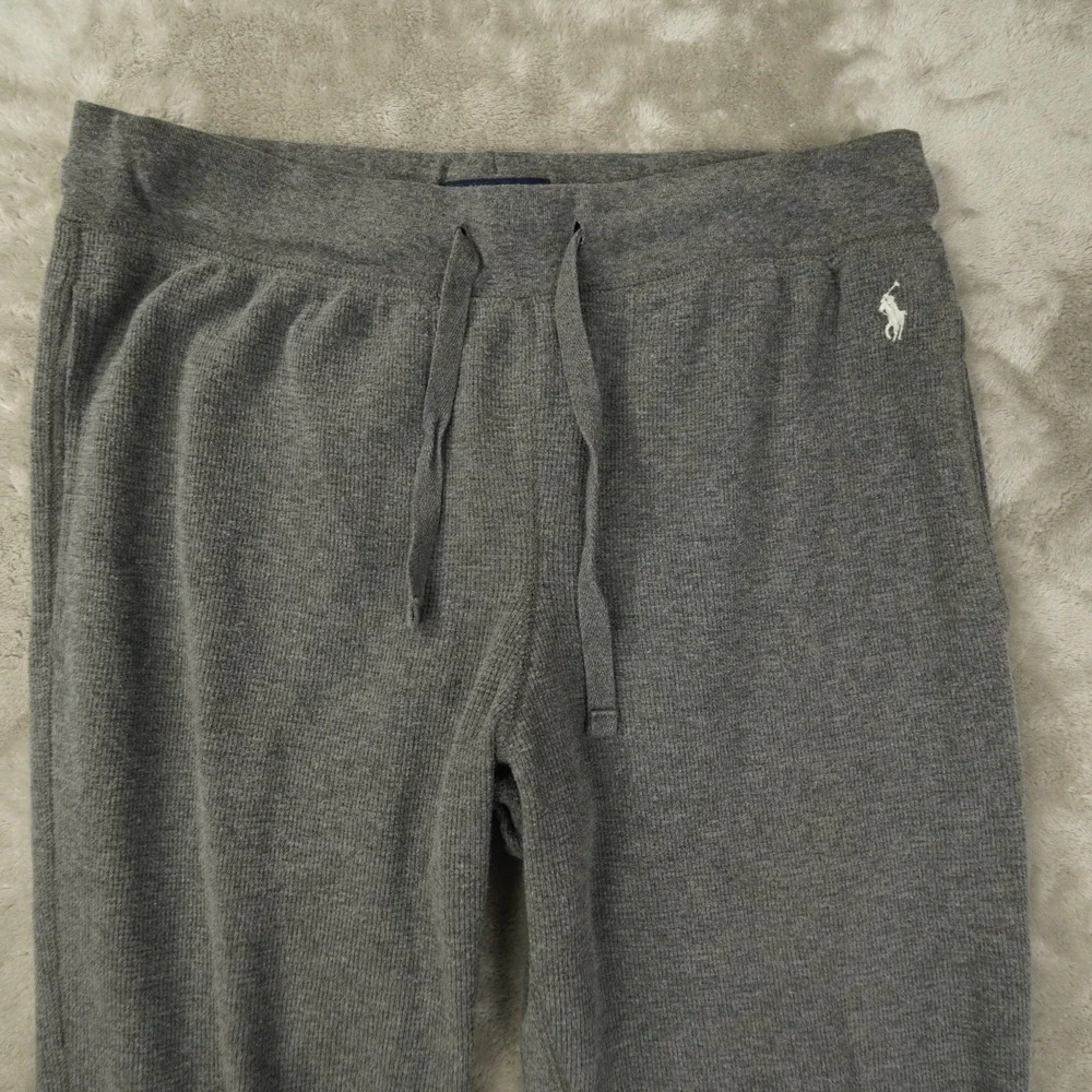 Polo Ralph Lauren Sleepwear Men's Large Gray Waffle Knit Thermal Joggers Pants